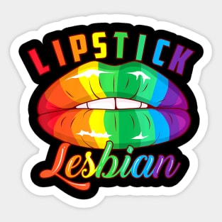 Lipstick Lesbian Cool Colored Lips LGBT Sticker